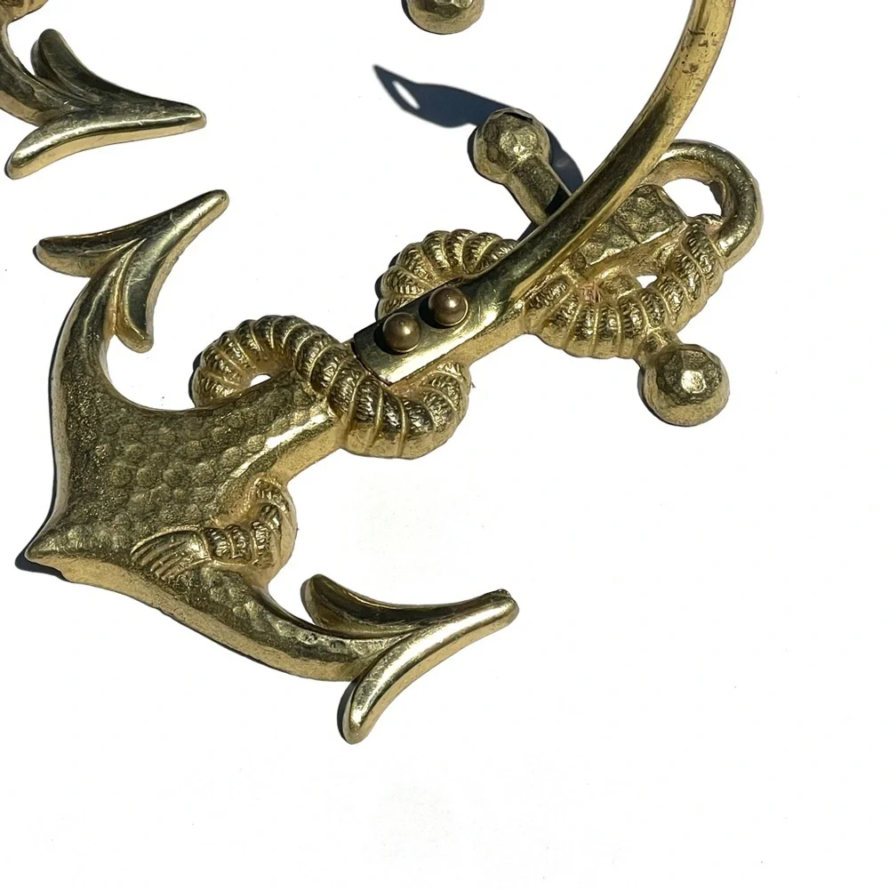 Vintage Nautical Anchor Shelf Brackets: Coastal Beach House Decor - Set of 2